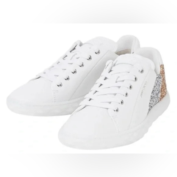 Jimmy Choo Diamond White Gold Silver Bronze Low Top Sleek Leather Sneakers 40/10 - Picture 1 of 8